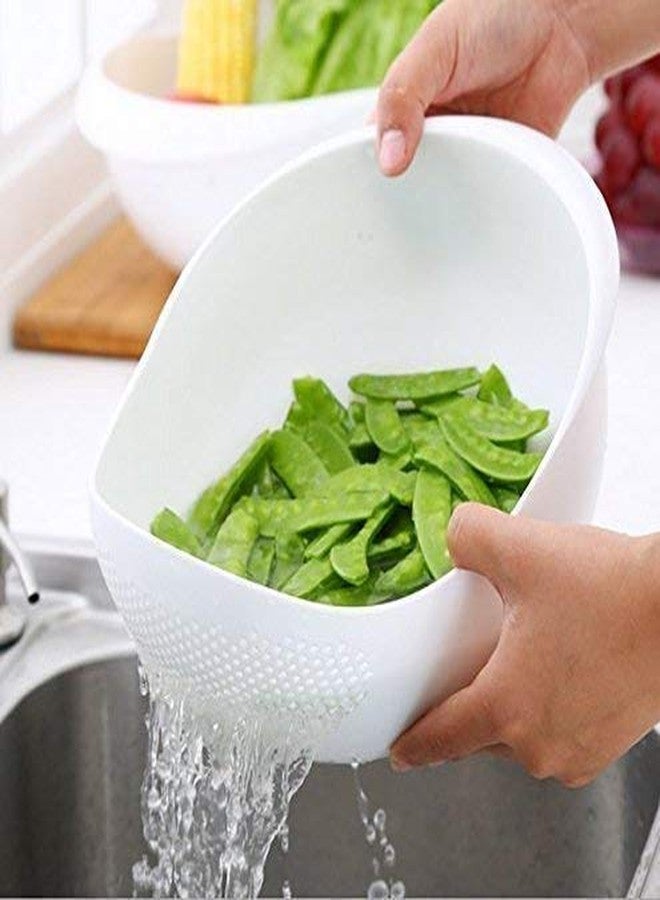 Kitchen4U Plastic Veg Cutter and Rice Strainer, 2-Piece, Colour May Vary Colour - Image 4